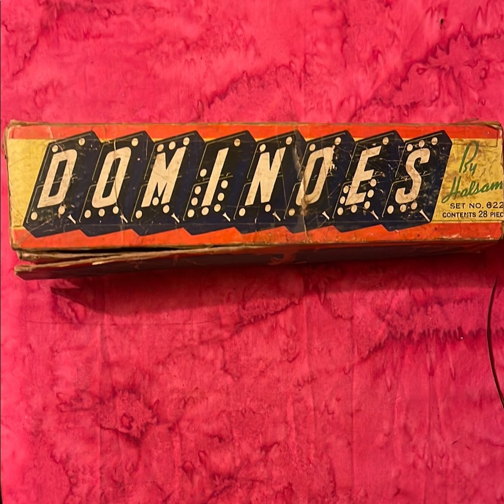 Vintage Dominoes Set in Red Box